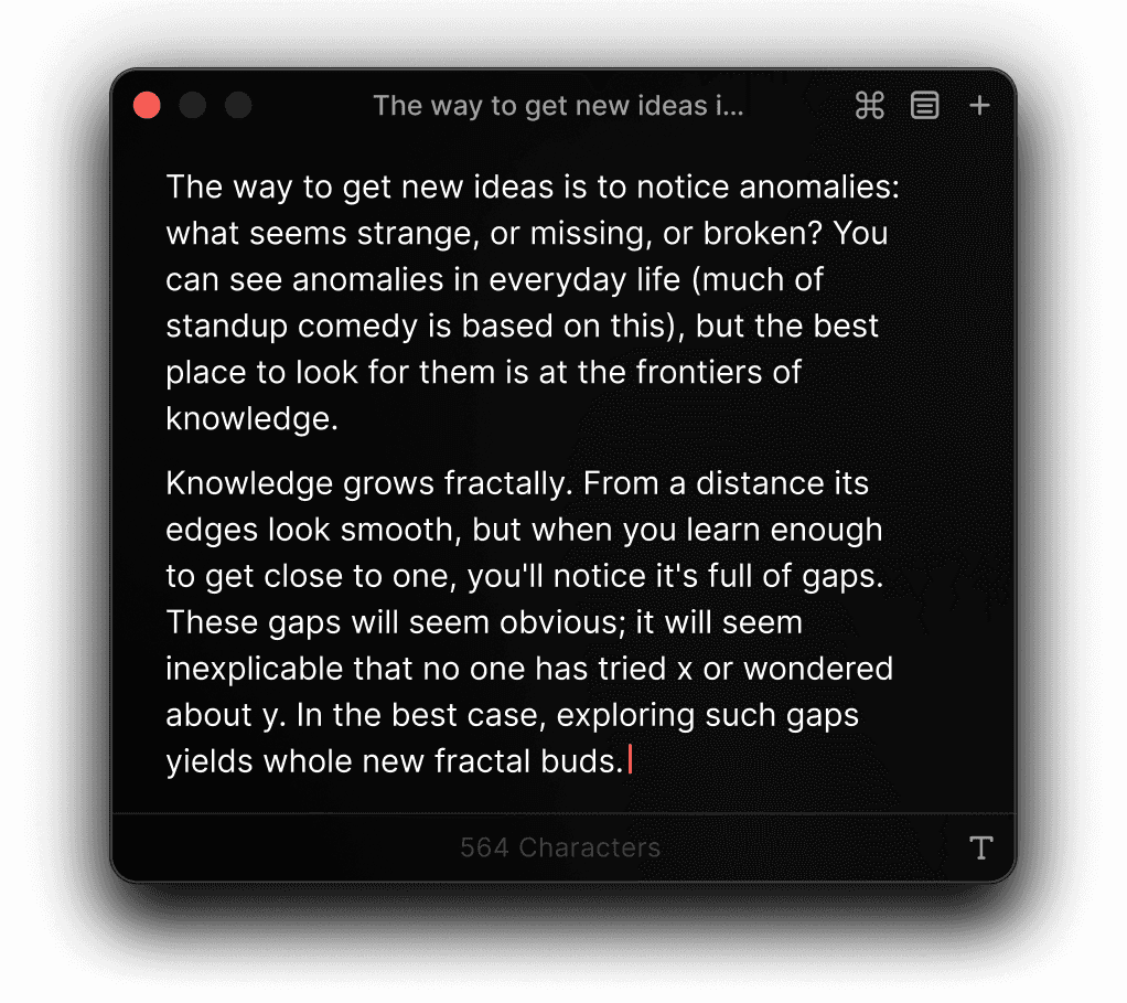 How to get new ideas note